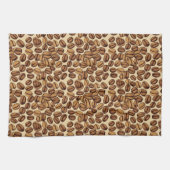 Kaffeebohnen Rustikales Vintages Muster Nr. 4 Geschirrtuch (Horizontal)