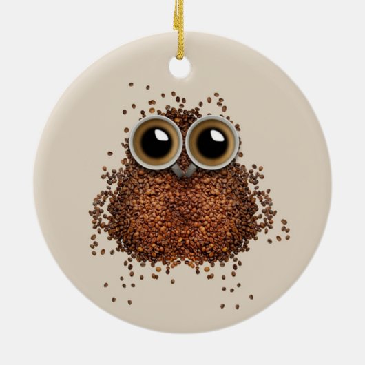 Kaffeebohnen Schmuck Keramik Ornament (Hinten)