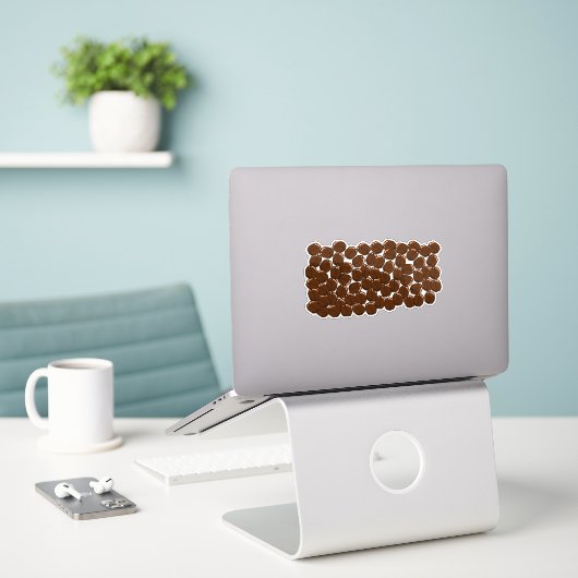 Kaffeebohnen schneiden Aufkleber (Laptop auf Schreibtisch)