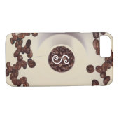 Kaffeebohnen Tasse Untertasse Creme braun Case-Mate iPhone Hülle (Rückseite (Horizontal))