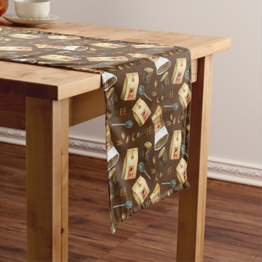 Kaffeebohnen-Tüpfelchen-Muster Großer Tischläufer (Beispiel)