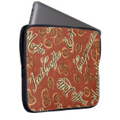 Kaffeebohnen: typografisches Vintages Muster. Laptopschutzhülle (Vorne Rechts)