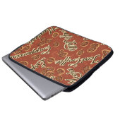 Kaffeebohnen: typografisches Vintages Muster. Laptopschutzhülle (Vorne Knopf)