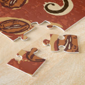 Kaffeebohnen: typografisches Vintages Muster. Puzzle (Seite)