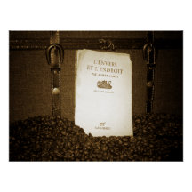 Kaffeebohnen und Buch