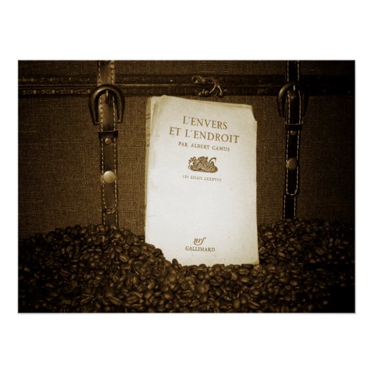 Kaffeebohnen und Buch Poster (Vorderseite)