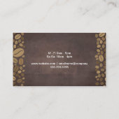 Kaffeebohnen und dampfende Tasse Visitenkarte (Rückseite)