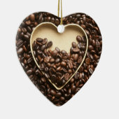 Kaffeebohnen und Herz Keramik Ornament (Rechts)