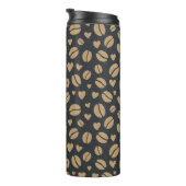 Kaffeebohnen und Hörnchen Thermosbecher (Nach rechts gedreht)