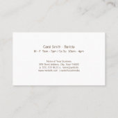 Kaffeebohnen und Kaffee-Cup Visitenkarte (Rückseite)