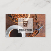 Kaffeebohnen und Kaffee-Cup Visitenkarte (Vorderseite)