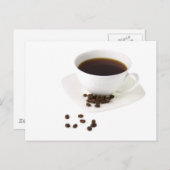 Kaffeebohnen und Kaffee Postkarte (Vorne/Hinten)