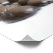Kaffeebohnen und Kaffeebauten auf einem Tisch 16x2 Poster (Ecke)