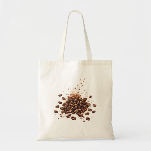 Kaffeebohnen und Kaffeinkurstoss Tragetasche (Vorne)