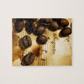 Kaffeebohnen und Musiknoten Puzzle (Horizontal)
