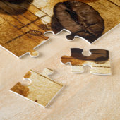 Kaffeebohnen und Musiknoten Puzzle (Seite)