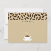 Kaffeebohnen und -pokal für Kaffee-Flachbildschirm Mitteilungskarte (Vorderseite)