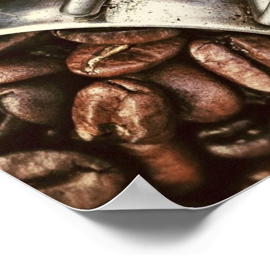 Kaffeebohnen und Schotter Poster (Ecke)
