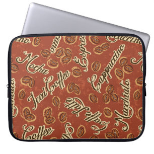 Kaffeebohnen und typografische Grunge-Nägel Laptopschutzhülle