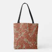 Kaffeebohnen und typografische Grunge-Nägel Tasche (Rückseite)