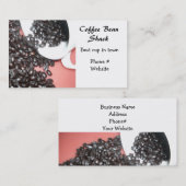 Kaffeebohnen und White Coffee Cup Visitenkarte (Vorne/Hinten)