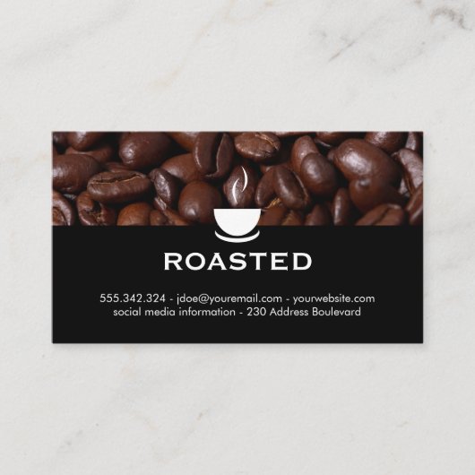 Kaffeebohnen Visitenkarte (Vorderseite)