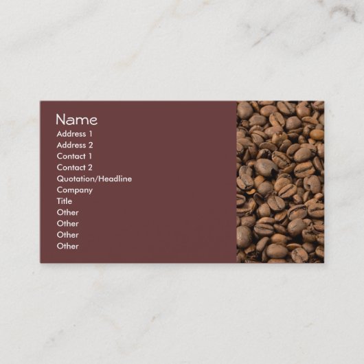 Kaffeebohnen Visitenkarte (Vorderseite)