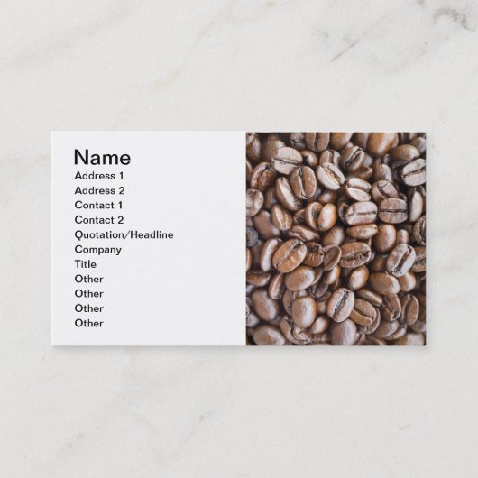 Kaffeebohnen Visitenkarte (Vorderseite)