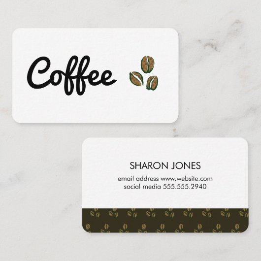 Kaffeebohnen Visitenkarte (Vorne/Hinten)