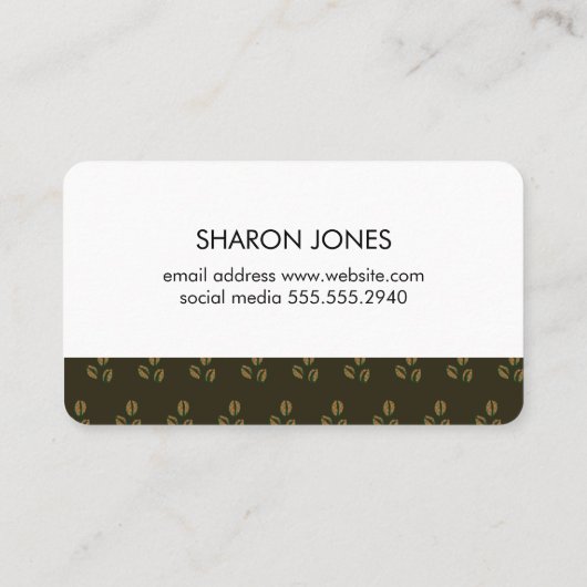 Kaffeebohnen Visitenkarte (Rückseite)