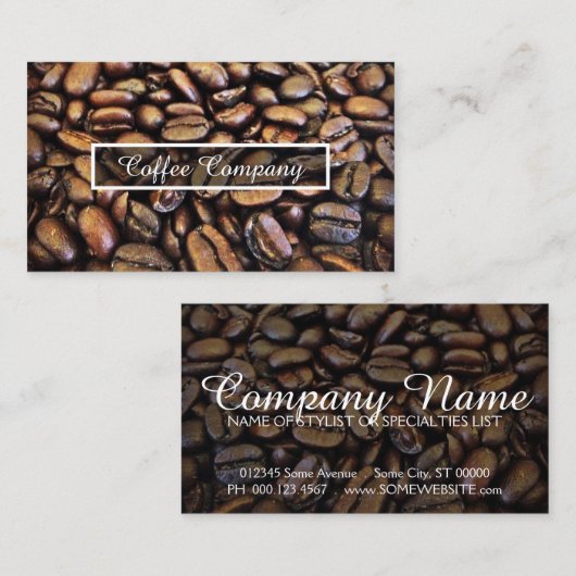 Kaffeebohnen Visitenkarte (Vorne/Hinten)
