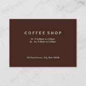 Kaffeebohnen Visitenkarte (Rückseite)