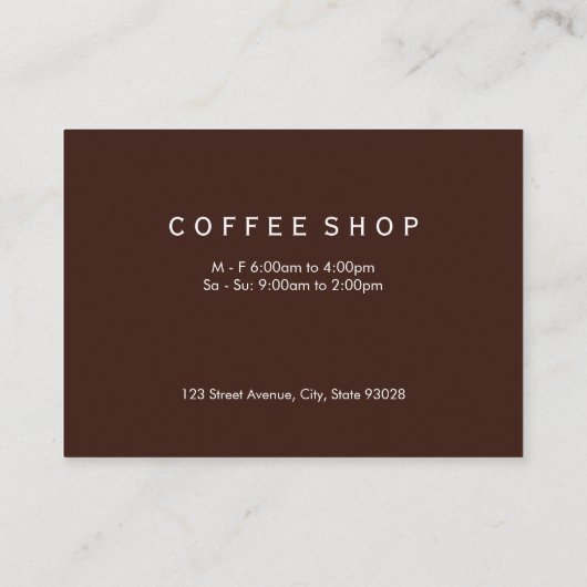 Kaffeebohnen Visitenkarte (Rückseite)