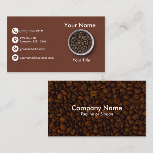 Kaffeebohnen Visitenkarte (Vorne/Hinten)