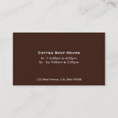 Kaffeebohnen Visitenkarte (Rückseite)