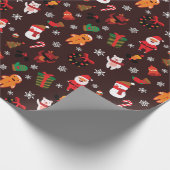 Kaffeebohnen Weihnachts-Umschlagpapier Geschenkpapier (Ecke)