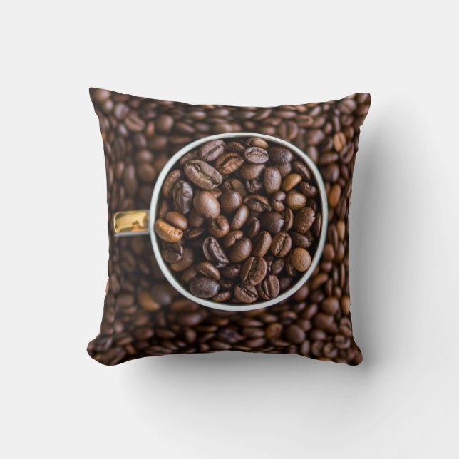 Kaffeebohnen werfen Kissen (Vorderseite)