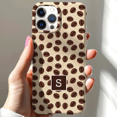 Kaffeebohnen-Wirbelmuster-Monogramm Case-Mate iPhone Hülle