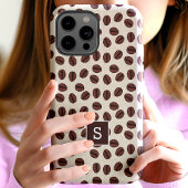 Kaffeebohnen-Wirbelmuster-Monogramm Case-Mate iPhone Hülle