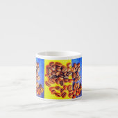 Kaffeebohnen Yellow Blue Textur Espresso Cup Espressotasse (Vorderseite)