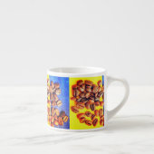 Kaffeebohnen Yellow Blue Textur Espresso Cup Espressotasse (Rechts)