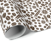 Kaffeebohnen, Zimt und Vanille Geschenkpapier (Rolleneckpunkt)