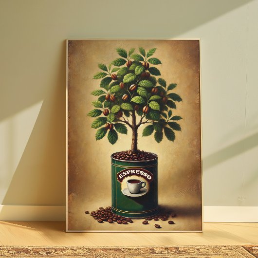 Kaffeebohnenbaum-Plakat | Espresso-Liebhaber-Wandk Poster