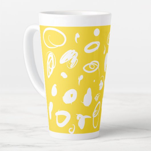 Kaffeebohnendesign Latte Tasse (Linke Ecke)