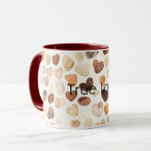 Kaffeebohnenherzen mit Creme Tasse (Vorderseite Links)