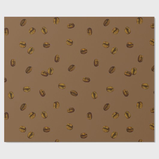Kaffeebohnenmuster Geschenkpapier (Flach)