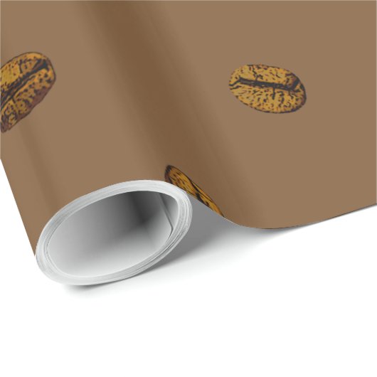Kaffeebohnenmuster Geschenkpapier (Rolleneckpunkt)