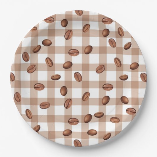 Kaffeebohnenmuster Pappteller (Vorderseite)