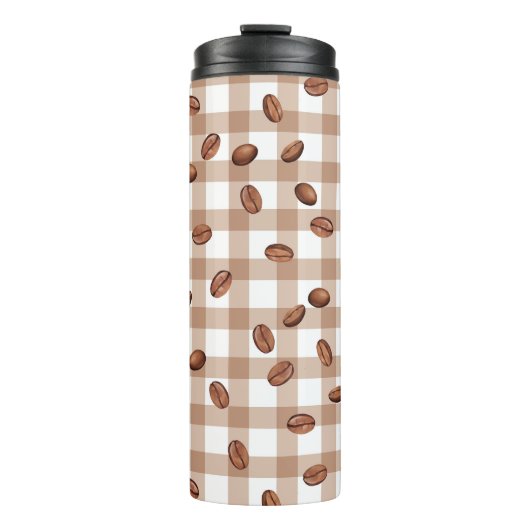 Kaffeebohnenmuster Thermosbecher (Vorderseite)