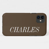 Kaffeebräse Farbe Solid | Minimalistischer Name Case-Mate iPhone Hülle (Rückseite (Horizontal))